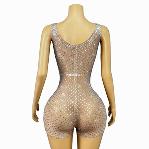 Robe de danse de scène pour femmes Novance avec strass, 100% polyester, maille pour spectacles de fête pour adultes - Product Image 4