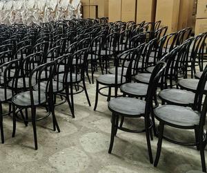 Chaises de fête en <span class=keywords><strong>bois</strong></span> courbé en résine noire texturée imperméable pour l'extérieur - Product Image 3