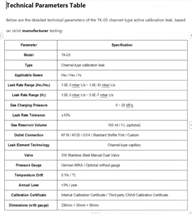 Calibrateur <span class=keywords><strong>de</strong></span> fuites standard TK 05, type canal, pour calibration active, <span class=keywords><strong>fournisseur</strong></span> chinois - Product Image 2
