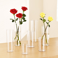 Vase en verre transparent vintage en gros, centre de table décoratif pour mariage, fête, événement, arrangement floral à domicile