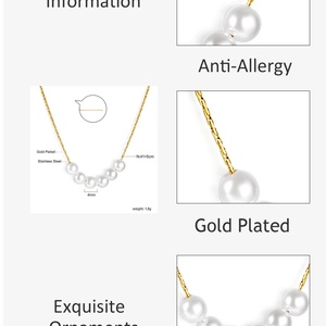 Nouveaux Colliers Tendance en Acier Inoxydable Plaqué Or 18K avec Perles – Designs Géométriques Personnalisés pour Femmes - Product Image 5