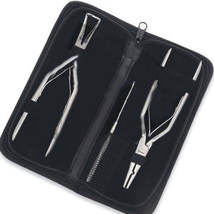 Kit d'outils pour extensions de cheveux en acier inoxydable de haute qualité avec ciseaux, pinces à boucle, marque SEVMEK SURGICAL, taille et couleur personnalisables - Product Image 2