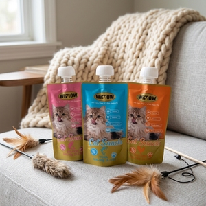 Cibo <span class=keywords><strong>Umido</strong></span> per Gatti Biologico Certificato con <span class=keywords><strong>Salmone</strong></span> e Pollo ad Alto Contenuto Proteico, Etichetta Privata, Prezzo all'Ingrosso, Confezione da 90g, Snack Gustosi per Animali Domestici - Product Image 5