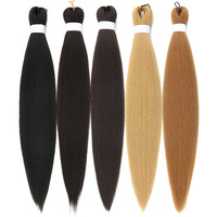 Vente en gros usine – Tresses synthétiques pré-étirées de 26 pouces, 90g, texture Yaki, ignifuges, double trame, faciles à tresser à la machine, tresses tendance
