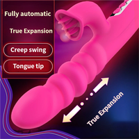 Hochwertiger Doppelfunktions-Teleskop-Leck-Stimulator, Wasserdichter Stoß-Klitoris-Stimulator, Intelligenter Vibrator mit Vibrierender Zunge, Sexspielzeug