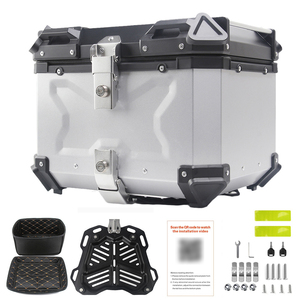 Baúl Trasero de Motocicleta de Aleación de <span class=keywords><strong>Aluminio</strong></span> de Alta Calidad 65L Negro/Plateado Maleta de Viaje Duradera Compatible con Todas las Motocicletas - Product Image 2