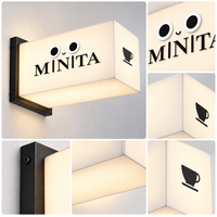 Enseigne lumineuse latérale Gozone pour bar à expresso, impression personnalisée sur acrylique, LED étanche IP65, publicité directionnelle