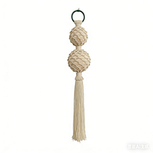 Decoración de Pared de Macramé Roja Tejida a Mano con Borla Individual Esférica, Decoración para el Hogar, para Sala de Estar, Boda - Product Image 6