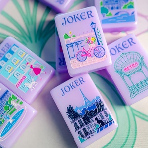 Tuiles de Mahjong Personnalisées Paris Romance en Acrylique Lavande Lilas de Luxe avec <span class=keywords><strong>Tour</strong></span> Eiffel Personnalisée pour le Divertissement - Product Image 5