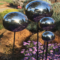 Sculpture de fleur d'arbre en métal en plein air, Globe d'art de jardin de luxe, prise personnalisée, poli jardin pelouse vacances boule en acier inoxydable