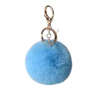 B924 Fluffy Rabbit Fur Ball perla portachiavi Charm Trinket portachiavi auto in oro gioielli regalo pompon portachiavi