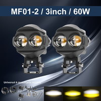 Projecteur de brouillard à LED U12 de 2 pouces pour accessoires de moto Phare antibrouillard à LED