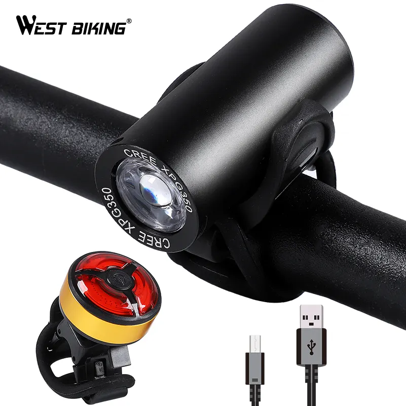 West Fietsen Mini Front Fietsen Light Usb Oplaadbare Bike Rear Stvzo Road Mtb Fiets Koplamp Veiligheid Night Running Fiets Licht