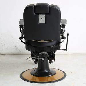 Sillón de Barbería Clásico de Cuero Negro con Bomba Hidráulica, Silla de Salón Retro para Afeitar, Silla de Peluquería para Hombre en Venta - Product Image 5