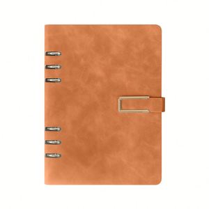 Libreta de Hojas Sueltas A5 de Cuero PU Suave, Diario con 6 Anillas y Hebilla Metálica, Logotipo Personalizado, Regalo de Oficina, Bloc de Notas - Product Image 2