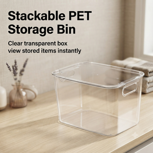 <span class=keywords><strong>Caja</strong></span> <span class=keywords><strong>de</strong></span> Almacenamiento Cosmética Rectangular <span class=keywords><strong>de</strong></span> PP Ecológica, Duradera, con Diseño <span class=keywords><strong>de</strong></span> Asa Transparente <span class=keywords><strong>de</strong></span> 360°, Múltiples Tamaños Disponibles, para un Fácil Almacenamiento - Product Image 1