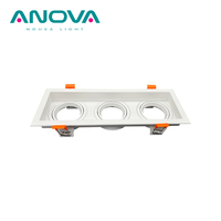 Boîtier de downlight GU10 encastré à triple tête rotative, spot LED en aluminium moulé sous pression blanc, garantie 5 ans