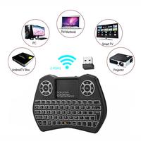 Miniteclado inalámbrico i8 retroiluminado, 7 colores, 2,4 ghz, inglés, ruso, con Touchpad, Control remoto, Android TV Box