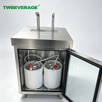 Distributeur de boissons commercial automatique en L à double robinet, contrôle du volume quantitatif, robinets en acier inoxydable, électrique