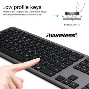 Awireles Full Size Tastatur Ergonomisch Japanisch Englisch Arabisch Spanisch Bluetooth Tastatur Für PC Mac Android