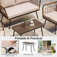 Ensemble de 3 chaises de bistrot en rotin pour extérieur, mobilier moderne en osier pour villa, balcon, jardin, bord de piscine