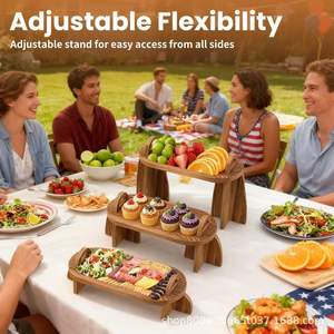 Wooden <b>Ladder</b> <b>Shelf</b> 3 Tier Rectangle Eco Friendly Storage Rack For Food Cosmetics Condiments And Plants Standing Type Retro - Product Image 4