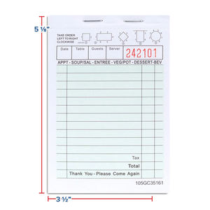 Carnet de commandes, factures, reçus et menus personnalisés en papier autocopiant NCR pour restaurants – Vente en gros - Product Image 3