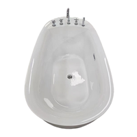 Baignoire autoportante moderne en acrylique avec fonction massage (bain à remous à air) 4 jets, forme ovale, longueur 1,8 m, pour usage intérieur, avec drain