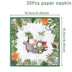 Vaisselle de Dinosaure pour Fête d'Anniversaire en Stock, Fournitures pour Fête d'Anniversaire, Safari, Animal de la Jungle, Sauvage - Product Image 4