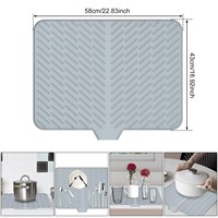 Tapis de séchage de vaisselle antidérapant et résistant à la chaleur, grand format, réutilisable, pour comptoir de cuisine - Nouveauté 2026, Vente Flash