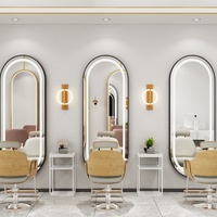 Fournisseur d'usine, mobilier de salon de coiffure professionnel, station de coiffure, miroir de salon mural avec éclairage LED intelligent