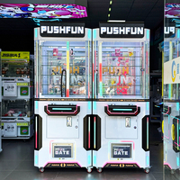 Machine de grue d'arcade commerciale à monnayeur, modèle Push Fun, pour parcs d'attractions, magasins et centres commerciaux, avec support de monnayeur, compatible OEM ODM, Naughty Dog