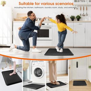 Alfombra de Espuma de PU Antideslizante y Anti Fatiga, Diseño Floral, Estilo Moderno, para Baño, Sala de Estar, Oficina, Dormitorio - Product Image 6