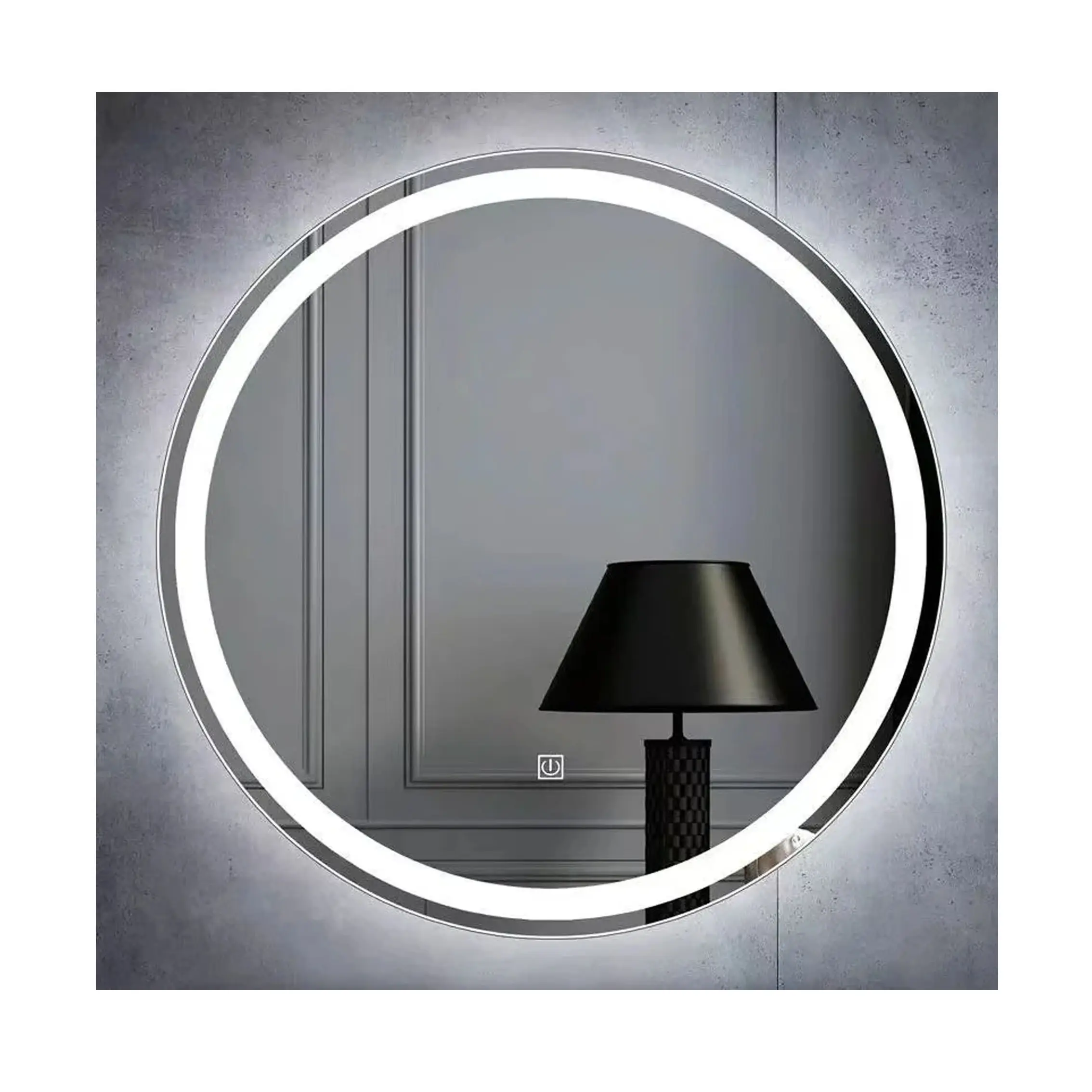 Водонепроницаемая индивидуальная подсветка светодиодное умное зеркало круглое настенное украшение сенсорный экран зеркало для ванной комнаты