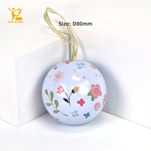 Boîte <span class=keywords><strong>en</strong></span> <span class=keywords><strong>métal</strong></span> personnalisée <span class=keywords><strong>en</strong></span> forme de boule de Noël personnalisée Mini décoration - Product Image 2
