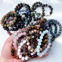 Bracelets en cristal de guérison naturelle en gros, 8 mm, pierre de cristal de quartz naturelle, bracelets en cristal, cadeaux de guérison