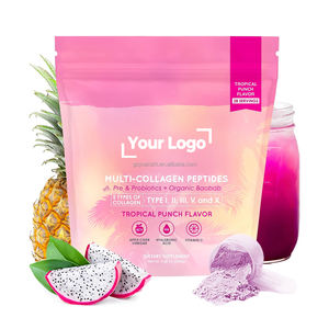 28 porsiyon şeker ücretsiz <span class=keywords><strong>Fiber</strong></span> hyaluronik asit tropikal yumruk kadınlar için çok kollajen peptidleri tozu güzellik öz bakım - Product Image 1