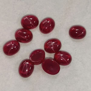 Pierres synthétiques pour bijoux, cabochons ovales et ronds, saphir étoilé rouge/bleu/violet pour la fabrication de bijoux - Product Image 2