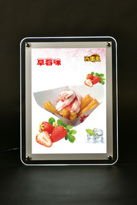 Bất động sản đại lý hoặc nhà hàng Bảng menu hoặc hình ảnh khung Acrylic hiển thị Slim Crystal LED Light Box - Product Image 4