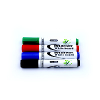 Marqueurs permanents en gros, 4 couleurs, pointe fine, encre imperméable, largeur d'écriture de 6 mm, pour utilisation sur tableau blanc à l'école et au bureau