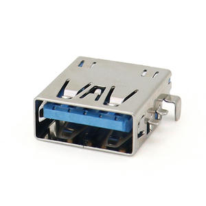 Connecteur USB 3.0 AF femelle, plaque de montage à 90 degrés, cœur en caoutchouc bleu 2.2, bord droit, embout plat, prise USB femelle - Product Image 3