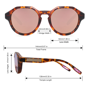 <span class=keywords><strong>Gafas</strong></span> de Sol con Logotipo Vintage TR90, Montura Tortoise, Lentes de PC Polarizadas con Protección UV400 para Mujer, Ligeras y Cómodas - Product Image 1