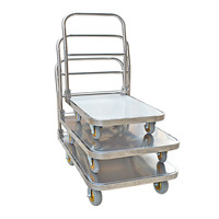 Carretilla Plegable de Acero Inoxidable, Carro de Transporte Portátil para Logística de Almacén y Movimiento de Mercancías