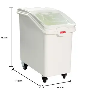 Kitchen Movable Plastic Flour Storage Tub Containers Ingredients Bin