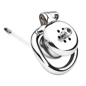 ड्रॉपशीपिंग मैन लॉक लिंग के छल्ले स्टेनलेस स्टील के पिंजरे में एंटी-ऑफ लिंग लिंग की अंगूठी पुरुष शुद्धता मूत्रवर्धक उपकरण - Product Image 2