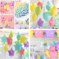Ballons en aluminium de 18 pouces en forme de cœur et d'étoile couleur macaron, flottants à l'hélium, pour décorations de mariage et fiançailles