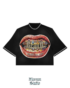 Personalizado de gran tamaño suave peinado 100% algodón gráfico serigrafiado Boxy Fit hombro caído sin costuras estilo Vintage camiseta para mujer - Product Image 6