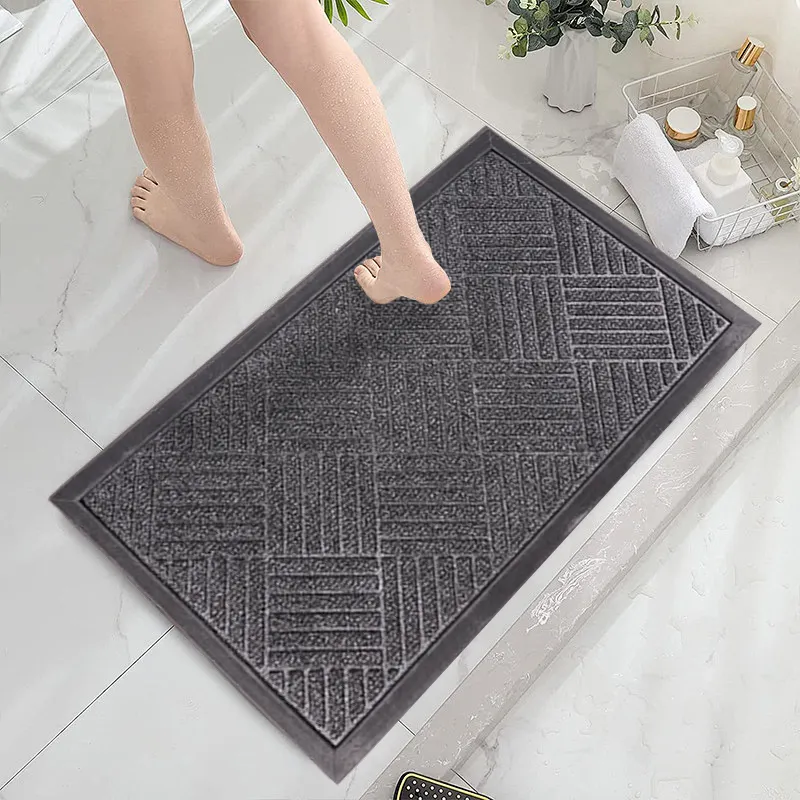 Entrance Indoor Outdoor Anti Slip Wholesale Custom Entry Door Rugs High Quality Polyester Foot Floor Mats