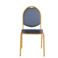 Chaises de banquet empilables SMILE SY-06 en fer à dossier haut avec tissu bleu pour usage commercial hôtelier et restauration (vente en gros)