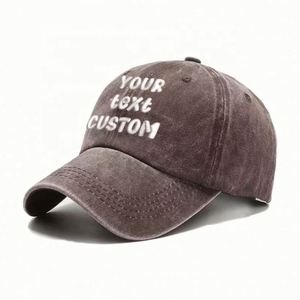 Custom Embroidered Baseball Cap Vintage Cotton Terry Sporty <b>Hat</b> with Text Matching Couples Adjustable Daily and Travel Wear - Product Image 1